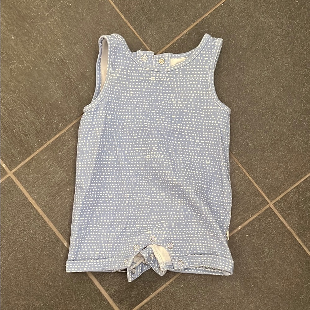 Blue Polka Dot Kids Sleeveless Top